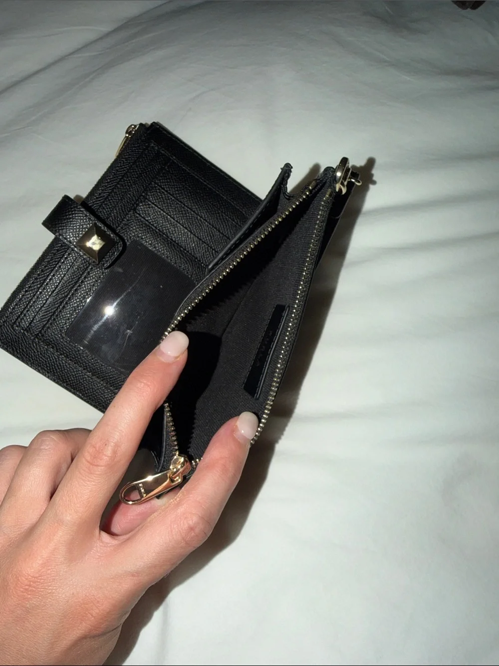 Furla Black Leather Clutch Wallet